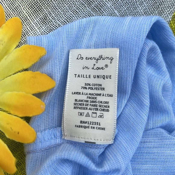 🌺 Do Everything in Love; Baby Blue Slight Cropped S/S Top w/Tie Front; Sz. XL! - Picture 9 of 10